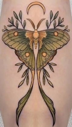 Lunar Moth Tattoo, Tattoo Papillon, Traditional Moth Tattoo, A Butterfly Tattoo, Luna Moth, Tattoo Design Drawings