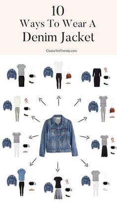 How To Wear Denim Jacket, 10 Ways To Wear, Classy Yet Trendy, Basic Essentials, Jacket Outfit Women, Denim Jacket Outfit, Homewear Fashion