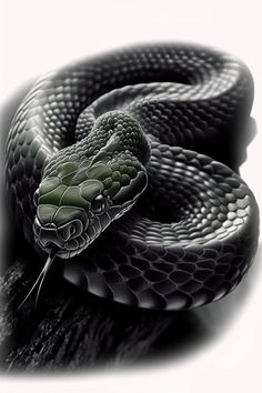 a black and white photo of a snake