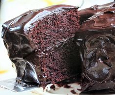 a close up of a slice of cake on a plate