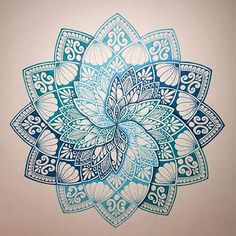 a drawing of a blue and white flower