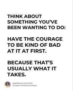 Share this with someone who needs a reminder to be brave enough to start, even if it’s imperfect. Because sometimes courage just means showing up. 🧡 Brave Enough, Be Brave, What It Takes, Words Of Encouragement, Instagram Marketing, Brave, Affirmations, To Start, Im Not Perfect