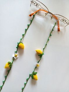 Lemon Eye Glass Chain, Crochet Eyeglasses Chains, Eyeglass Chain for Women, sunglasses chain, christmas gift. You can use this floral glasses chain on your reading glasses, prescription glasses or summer sunglasses. The glasses holder chain is lightweight and measures approximately 29 inches. Sent in gift box. Lemon Eyes, Eye Glass Chain, Eyeglasses Chains, Chain Crochet, Glasses Prescription, Glasses Chains, Sunglasses Chain, Glasses Holder, Chain For Women