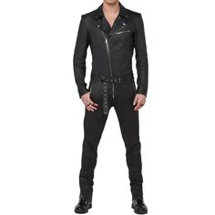 Sleek Chic Men’s Leather Overalls Leather Overalls, Canvas Vest, Leather Kilt, Western Vest, Leather Varsity Jackets, Overalls Men, Sleek Chic, Suede Pants, Leather Hats