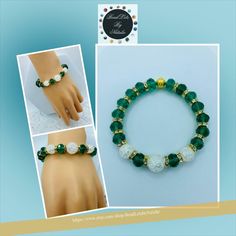 Unmissable! Check out this Emerald Green Crystals glass beaded Bracelet with White Quartz Crystal Crackle glass beads and 18k Gold Rhinestone Rondelles. only at $23.95. #EmeraldBracelet #GreenCrystals #CrackleQuartz #DesignerBracelet #EmeraldGreen #QuartzCrystal #GiftForHer #BraceletsForWomen #RutilatedQuartz #CrystalBracelet White Quartz Crystal, Glass Beaded Bracelet, Emerald Bracelet, Crackle Glass, Women Gifts, Glass Beaded Bracelets, Bead Bracelets, Gold Rhinestone, Bracelets For Women