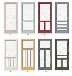 various types of doors and windows with different colors, sizes and shapes to choose from