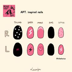 •Do not repost•  Comment your suggestions! Rose Nails Blackpink, Bruno Mars Nails, Rosé Nails Blackpink, Genshin Nails, Nails Rose, Inspired Nails, Rose Nails, Kawaii Nails, Bruno Mars