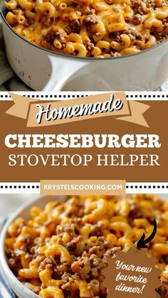 the recipe for homemade cheeseburger stovetop helper