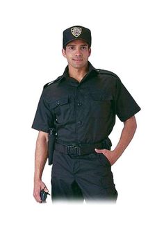 Black Short Sleeve Tactical Shirt Police Tactical, Tactical Shirt, Short Sleeve Shirts