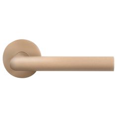 an image of a beige door handle on a white background with clipping for text