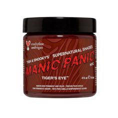 Tiger's Eye is a rich, copper-toned hair dye with warm red undertones. Discover the magic of Manic Panic’s Supernatural - Classic High Voltage® semi-permanent hair color collection. This non-damaging alternative to permanent box dye is a perfect way to go back to a natural hair level with low commitment. Enriched with conditioning agents to maintain hair health and shine while delivering rich color. How to Dye 1. Start with clean, unconditioned, dry hair 2. Apply the color evenly in sections to Manic Panic Colors, Hair Levels, Toned Hair, Box Dye, Temporary Hair Dye, Hair Color Cream, Semi Permanent Hair Color, Temporary Hair Color, Manic Panic