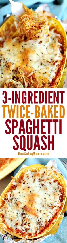 three ingredient twice baked spaghetti squash