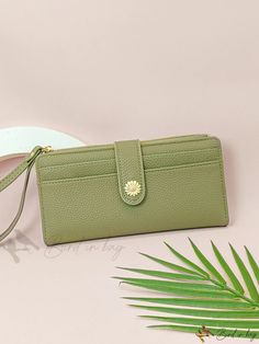 Bird in Bag - Exquisite Lychee Buckle Long Multi-Function Large Capacity Wallet and Multi-Function Zippered Portable Student Card Holder Coin Pur Rectangular Travel Wallet, Green Portable Wallet For Daily Use, Portable Green Wallet For Daily Use, Student Card, Leather Style, Green Pattern, Bird In Bag, Save The Planet, Leather Fashion