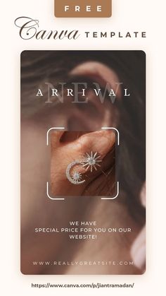 an advertisement for a jewelry store with the image of a woman's ear piercing