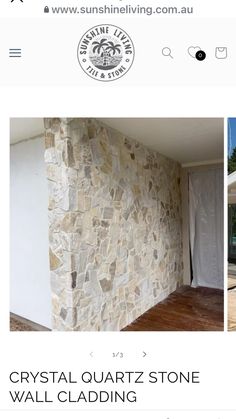 an image of a stone wall cladding company in australia, with the caption crystal quartz stone wall cladding