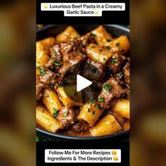 an image of pasta with meat and sauce in a bowl on the app for food delivery