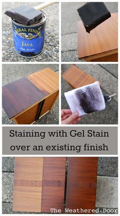 how to stain with gel stain over an existing finish without stripping