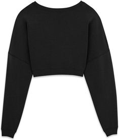 1000 SAINT LAURENT SAINT LAURENT CROPPED SWEATSHIRT Saint Laurent Sweater Women, Comfort Women, Crewneck Design, Cropped Sweatshirt, Black Xs, Crop Sweatshirt, Woman Colour, Womens Backpack, Black Cotton