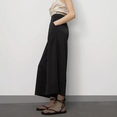 High-Waisted Pants With Elastic Waistband. Front Pockets And Back False Welt Pockets. Full Waist 30” And Beyond. Length 36” Inseam 22” Rise 14” Chic Wide-leg Culottes For Day Out, Versatile High Waist Wide Leg Spring Pants, Versatile High-waist Wide Leg Spring Pants, Versatile High Waist Wide Leg Pants For Spring, Versatile High-waisted Wide Leg Pants For Day Out, Chic Bottoms With Elastic Waistband For Work, Spring Stretch Wide Leg Pants With Belt Loops, Solid Bottoms For Business Casual Summer Wear, Stretch Pants For Business Casual In Summer