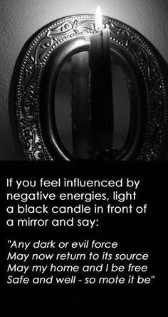 ゝ。If you feel influenced by negative energy, Light a black candle in front of a mirror and Say:→ Any dark or evil force May now return to its source ✨ May my Home and I be Free Safe and Well ⟷ sO Mote it Be.。 Tuesday Spells, Dream Spell, Protection Magic, Paganism Spells, Banishing Spell, Gucci Nails, Wiccan Crafts