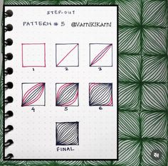 a notebook with different shapes and lines on it