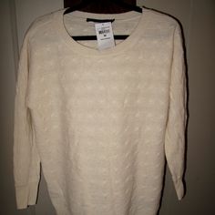 Ralph Lauren Sport Women's Horizontal Cable Knit Sweater In Ivory/Ecs Cream, 90% Wool/10% Rabbit Hair Blend, Size M Medium -- However It Runs Large -- Measures Approximately 23" From Armpit To Armpit And 28" From Shoulder To Hem. This Sweater Is Brand New/Nwt, Though I Accidentally Cut The Little Plastic String That Attaches The Tag To The Sweater. Ralph Lauren Cable Knit Sweater For Fall, Cream Textured Knit Sweater For Spring, Ralph Lauren Casual Cable Knit Sweater, Casual Ralph Lauren Cable Knit Sweater, Cream Cable Knit Sweater For Spring, Ralph Lauren Long Sleeve Cable Knit Sweater, Ralph Lauren Long Sleeve Knit Sweater, Casual Ralph Lauren Knit Sweater, Cream Cozy Sweater For Spring