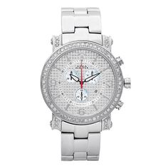 Movement: Swiss-Quartz&#44 Nice Homes, Men With Style, Diamond Watches For Men, Diamond Watches, Elapsed Time, Casual Watches, White Accents, Polished Stainless Steel, Diamond Watch