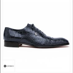 Caporicci 1114 Alligator Oxfords Navy Beautiful Genuine Cap Toe Alligator Lace Up Dress Oxfords. Featuring Leather Lining And Leather Sole. The Epitome Of Class. Made In Italy. Boxes Kind Of Beat-Up Luxury Crocodile Pattern Oxfords, Luxury Business Oxfords With Crocodile Pattern, Luxury Crocodile Pattern Oxfords For Business, Luxury Crocodile Pattern Oxfords For Semi-formal Events, Luxury Crocodile Pattern Oxfords For Semi-formal Occasions, Luxury Fitted Leather Shoes With Crocodile Pattern, Luxury Crocodile Pattern Leather Shoes For Business, Luxury Fitted Crocodile Pattern Leather Shoes, Luxury Crocodile Pattern Leather Shoes For Semi-formal Occasions