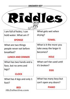 riddles worksheet for kids to learn how to read riddles in english