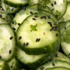 cucumbers with black seeds are piled together