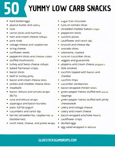 Low Carb Lunches For Diabetics, Complex Carbs List Snacks Ideas, List Of Good Carbs, Foods With No Carbs List Of, Keto Snack List Printable, Low Carb List Of Foods Printable Free, Low Carb Ideas Food Lists, Healthy Carb Free Snacks, Low Carb On The Go Snacks