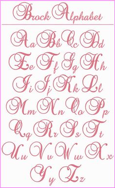 the upper and lowercase letters are hand drawn in red ink on white paper with pink border