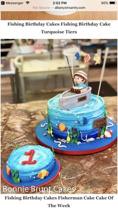 Fisherman Cake, Fishing Cake, Fishing Party, Fishing Birthday, Fish Cake