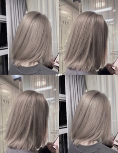 "Milk tea" beige hair is officially trending in Singapore! Milk Tea Beige Hair, Light Ash Brown Hair, Ashy Blonde Hair, Grey Brown Hair, Ash Grey Hair, Ashy Hair, Hair Color Asian, Beige Hair