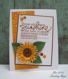 a card with a sunflower on it