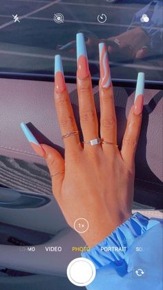 Nail Glam, Summer Acrylic, Blue Acrylic Nails, Drip Nails, Simple Acrylic Nails, Exotic Nails