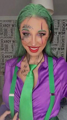 Women’s Fancy Dress Costume, Female Joker Outfit Ideas, Girl Joker Costume Halloween, Diy Female Joker Costume, Jared Leto Joker Costume Female, The Joker Women Costume Ideas