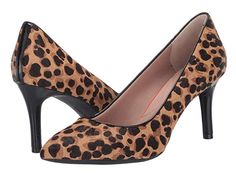 Rockport TM75MMPTH Plain Pump | Zappos.com Fitted Leopard Print Heels, Trendy Leopard Print Heels, Chic Leopard Print Fitted Heels, Chic Leopard Print Heels For Work, Leopard Print Heels, Slip On Pumps, Leather Shoes Woman, Calf Hair, Women's Pumps