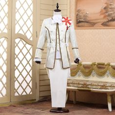 Material:Polyester Clothing Length:Long Closure Type:Double Breasted Front Style:Flat Pant Closure Type:Zipper Fly Fit Type:Loose Style:Vintage Model Number:Tang Costume Gender:Men Item Type:Suits pattern:geometrical pattern Winter Long Sleeve Costume Party Sets, Winter Costume Suits With Long Sleeves, Long Sleeve Suits For Winter Costume Party, Fitted White Costume Sets, White Long Sleeve Suits For Winter, White Long Sleeve Costume Party Set, White Long Sleeve Winter Suit, White Long Sleeve Sets For Costume Party, White Fitted Costumes For Winter