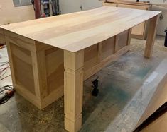 a workbench in the process of being built