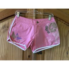 Women’s Cult Industries Pink Cult Goddess Flower Butterfly Cute Chino Shorts Size 8 - Nwt These Shorts Are Super Cute. They Have A Snap And Zipper Closure. They Have 1 Front Pocket. The Color Is Shown Next To A Sheet Of White Paper. They Have “Cult Goddess” Embroidered Across The Rear End. They Are New With Tags. They Measure: Across Waist Laid Flat - 14 1/4” Length - 10” Rise - 7 1/2” Inseam - 3 1/4” Please See Pics For Details And Condition And Ask Any Questions Prior To Purchase. Stretch Floral Print Shorts For Beach, Pink Cotton Bottoms For Beach Season, Floral Print Cotton Shorts, Floral Print Stretch Cotton Shorts, Pink Floral Print Shorts For Beach Season, Beachwear Cotton Shorts With Floral Print, Casual Pink Floral Print Shorts, Cheap Pink Playtime Shorts, Stretch Floral Print Beach Shorts