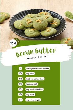 Chewy Brown Butter Matcha Cookies