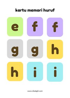 the letter e is for eef and h is for hijh with different colors