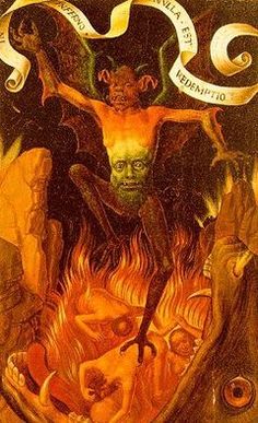 an image of a demon on fire with words above it