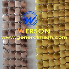 two different types of gold and silver metal tiles with the words werson on them