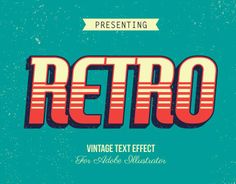 an old fashioned retro font with the word retro on it's front and back