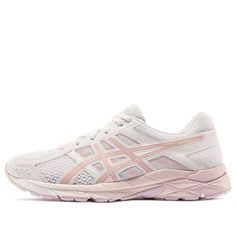 the asics running shoe in white and pink