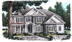 this is an artist's rendering of the front elevation of these european house plans