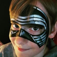 Kylo Ren mask Face paint Kylo Ren Mask, Face Painting Images, Mask Face Paint, Painting Station, Festival Face