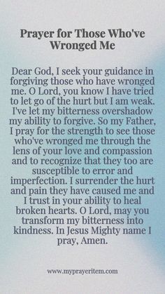 Prayer for Those Who've Wronged Me | Prayer for My Enemies Prayer For Forgiveness Others, Prayer For Workplace Enemies, Prayer For Anger And Frustration, Prayer For My Enemies, Prayer Against Evil Spirits, Prayer To Forgive Others, Prayers For Anger, Forgiveness Prayer, Forgiveness Scriptures